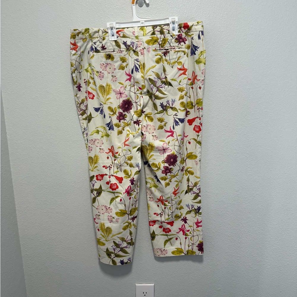 Lands End Floral Print Pants Size 14 - Picture 2 of 3